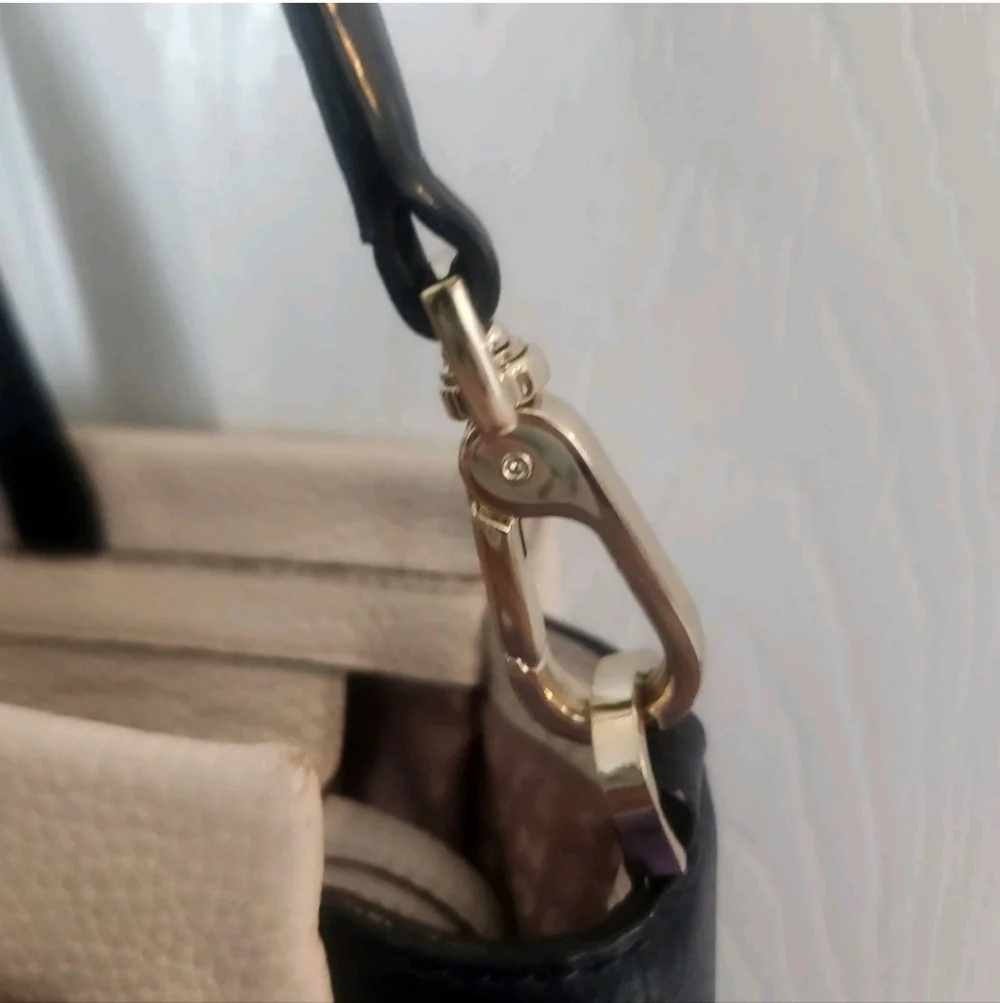Kate Spade Holden Street Lanie Color Block Navy Cream Satchel Crossbody Tassel - Picture 10 of 11